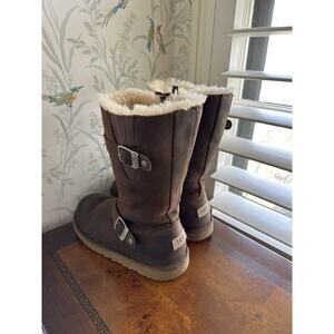UGG Australia Kensington Women's 6 US Boots Dark Brown Leather Sheepskin Biker